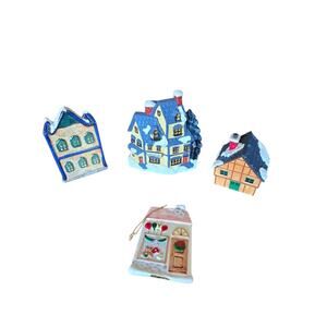 Assorted Christmas  Houses Ornaments Tea Light Candle Holder Table Decor
